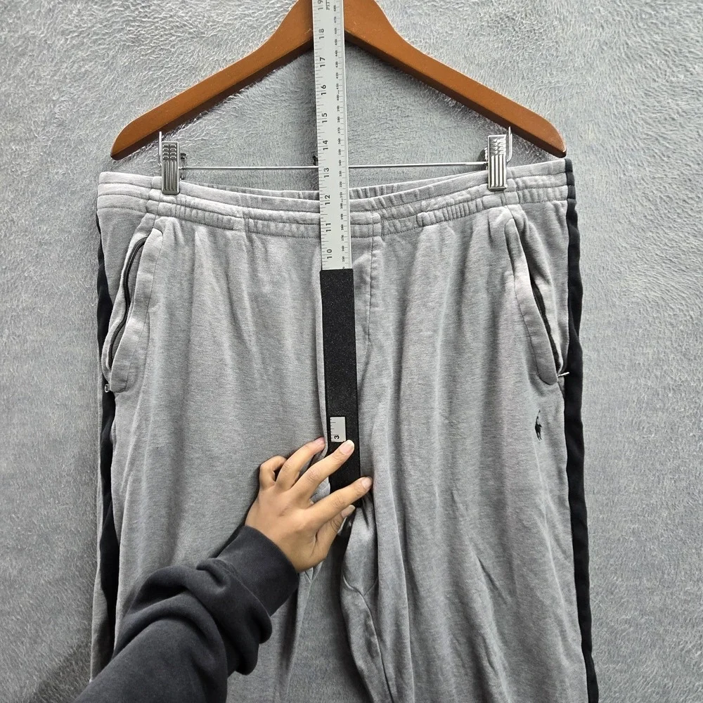 Polo‎ Ralph Lauren Men Pants L Gray Embroidered Sweatpants Jogger Zipper 25